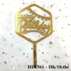 Mica - combo 10 thẻ mica HPBD lục giác vàng