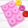 Khuôn Silicone Hồng Tạo Hình 6 Bánh Donut