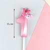 Nến Số Nhũ 3D Vương Miện Hồng Số 1