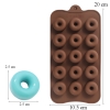 Khuôn Silicone Nâu Đất Tạo Hình 15 Bánh Rán Tròn