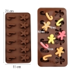 Khuôn Silicone Noel Nâu Đất Tạo Hình Người Tuyết Và Kẹo Gậy