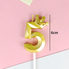 Nến Số Nhũ 3D Vương Miện Vàng Số 5