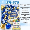 Bóng Chữ HPBD Bánh Kem Xanh Dương SR-679