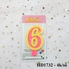 Nến số hồng sao loại to ( số 6 )