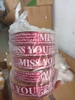 Cuộn 45m Ruy băng MISS YOU đỏ đô khổ 2.5cm