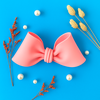 Nơ đất set Hồng 13cm