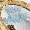 Set 5 bướm vải đính đá xanh dương