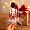 Phôi Đựng Tiền Cô Gái Váy Đỏ Áo 3 Dây + 10 Meka Tiền HD
