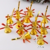 Set 12 Chuông Vàng Noel Kèm Nơ Đỏ