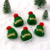 Set 5 Mũ Mini Xanh Lá Chữ Love Vàng