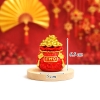 Hũ đỏ tiền vàng chữ Thọ đựng muối,gạo TQ