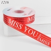 Cuộn 45m Ruy băng MISS YOU đỏ tươi khổ 2.5cm