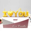 Nến I LOVE YOU vàng nhũ