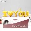 Nến I LOVE YOU vàng nhũ