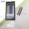 Vỉ 10 nến nhũ MIX MÀU dài 13.5cm