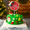 QC - Que cắm merry christmas tròn đỏ.