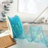 Ruybang voan lụa óng XANH DƯƠNG cao 4cm dài 9m