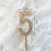 Que cắm số 5 hợp kim vàng đính kim cương