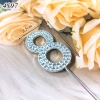 Que cắm số 8 hợp kim BẠC đính kim cương