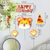 SCG-Set cắm giấy HPBD hổ đeo nơ hồng TP