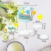 SCG-Set cắm trăng sao baby xanh dương nhũ vàng.