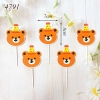 SCG-Set cắm gấu nâu đội mũ vàng chấm đỏ HD