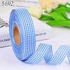 Cuộn 40m Ruybang lụa kẻ caro màu xanh dương khổ 2cm