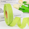 Cuộn 40m Ruybang lụa kẻ caro màu xanh lá khổ 2cm
