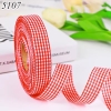 Cuộn 40m Ruybang lụa kẻ caro màu đỏ khổ 2cm