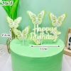 SCG-set cắm happy birthday bướm xanh lá HD