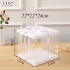 Hộp Meka Trong 3 Chi Tiết Có Nắp Trắng 22*22*24cm