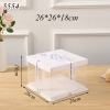Hộp Meka Trong 3 Chi Tiết Có Nắp Trắng 26*26*18cm