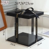 Hộp Meka Trong 3 Chi Tiết Có Nắp Đen 26*26*25cm