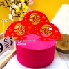 SCG-Set cắm 3 quạt đỏ chữ thọ HD.