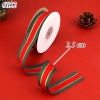 Cuộn 17m Ruy băng Noel họa tiết xanh đỏ khổ 2.5cm TQ