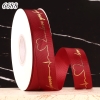 Cuộn 50m ruybang i love you trái tim Đỏ Đô khổ 2.5cm