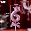 Nến số 6 vương miện hồng