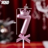 Nến số 7 vương miện hồng