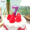 Nến số nhũ tím sen 3D số 7