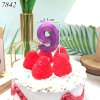 Nến số nhũ tím sen 3D số 9