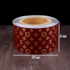 Cuộn mica quấn thành bánh họa tiết nâu 8cm