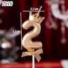 Nến số 2 vương miện vàng đồng
