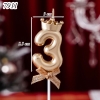 Nến số 3 vương miện vàng đồng