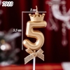 Nến số 5 vương miện vàng đồng