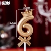 Nến số 6 vương miện vàng đồng