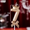 Nến số 7 vương miện vàng đồng