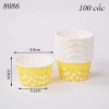 100 Cốc giấy caro màu vàng