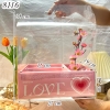 Hộp Love 2 ngăn Hồng kèm đế 16 loại dày HD