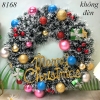 Vòng nguyệt quế noel Trắng hộp quà xanh lá (không đèn) TP