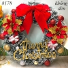 Vòng nguyệt quế noel Trắng nơ (không đèn) TP